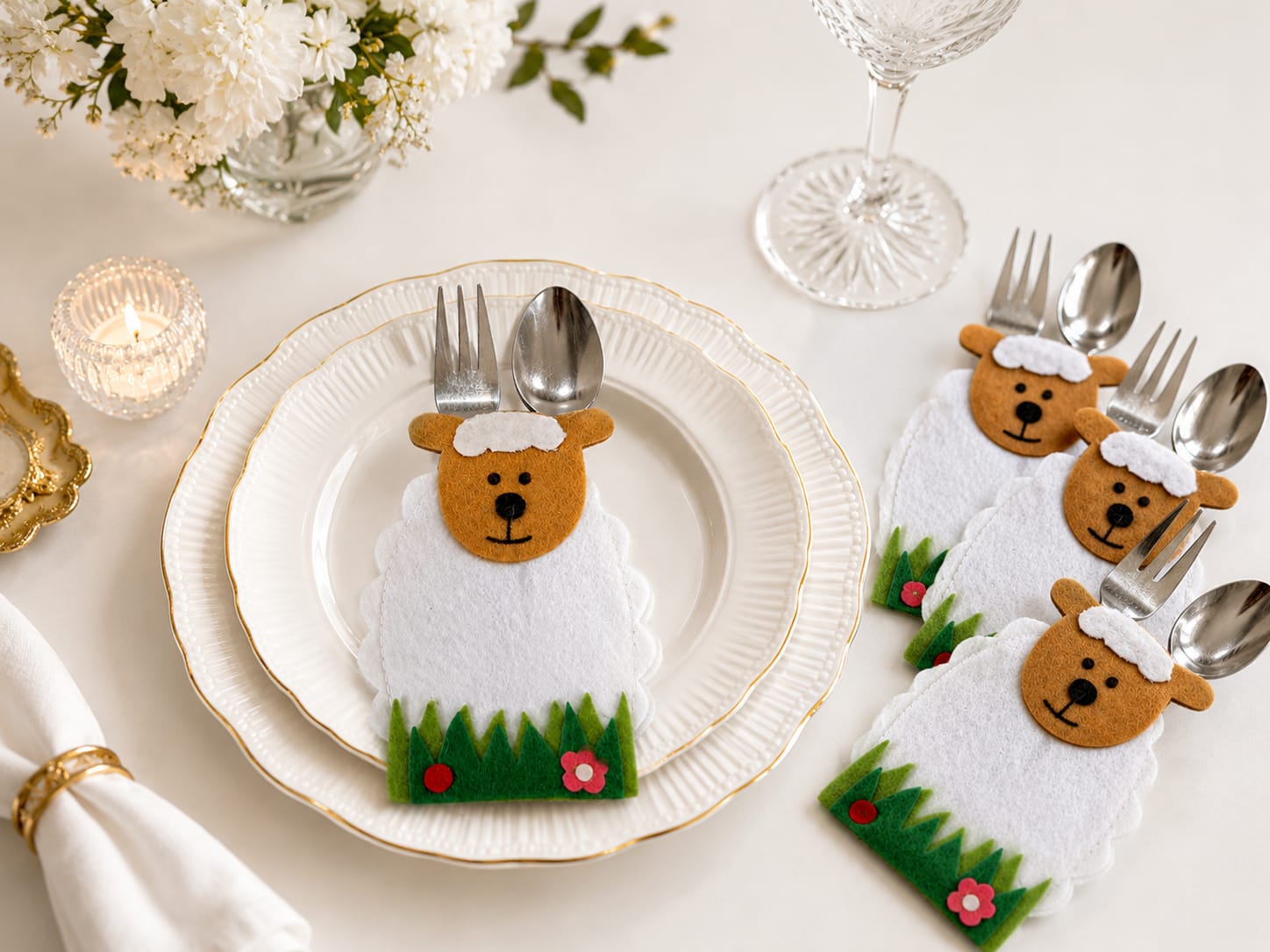 Woolly Sheep Cutlery Holder