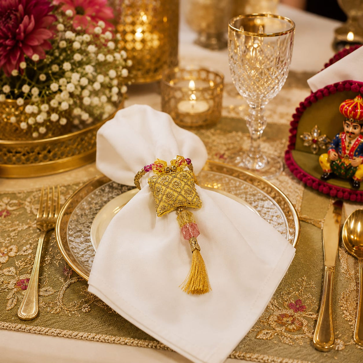 Royal Zardozi Tassel Cushion Napkin Ring