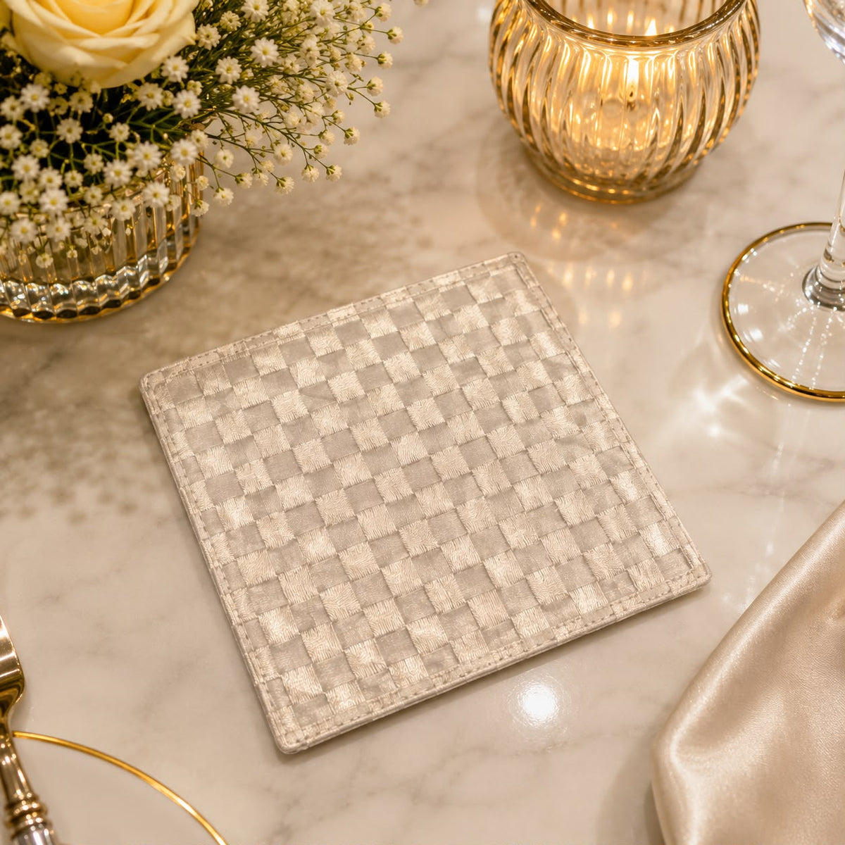 Ivory Weave Coaster Set