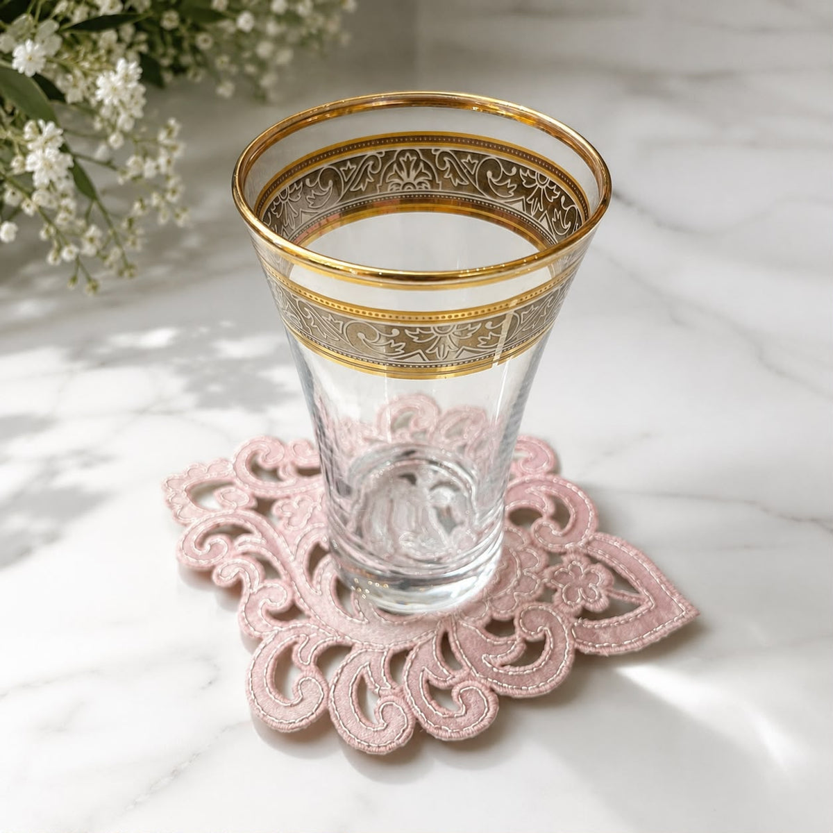 Blush Arabesque Lace Coaster