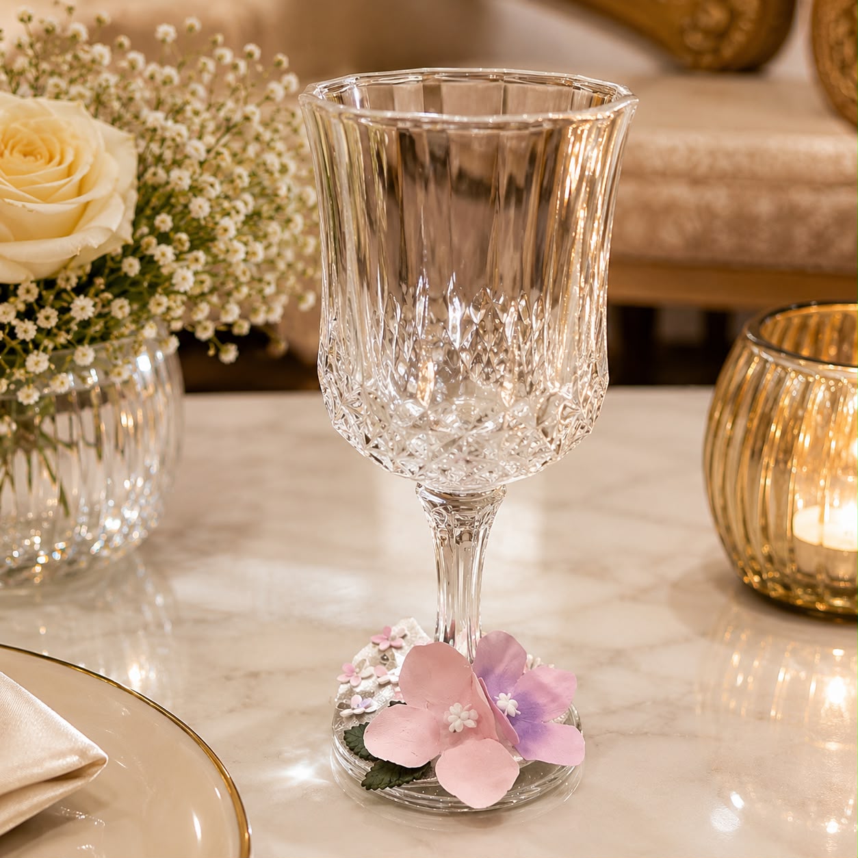 Petal Whisper Glass Charm