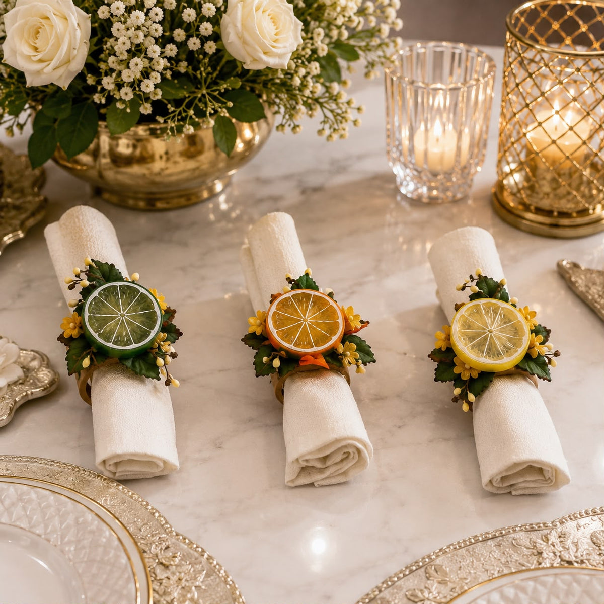 Citrus Blossom Trio Napkin Ring