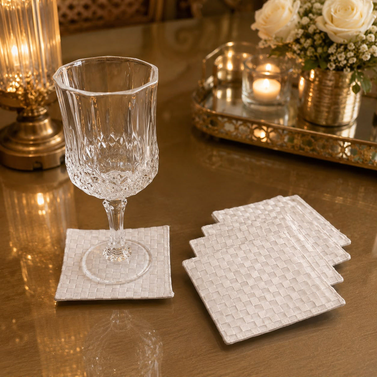 Ivory Weave Coaster Set
