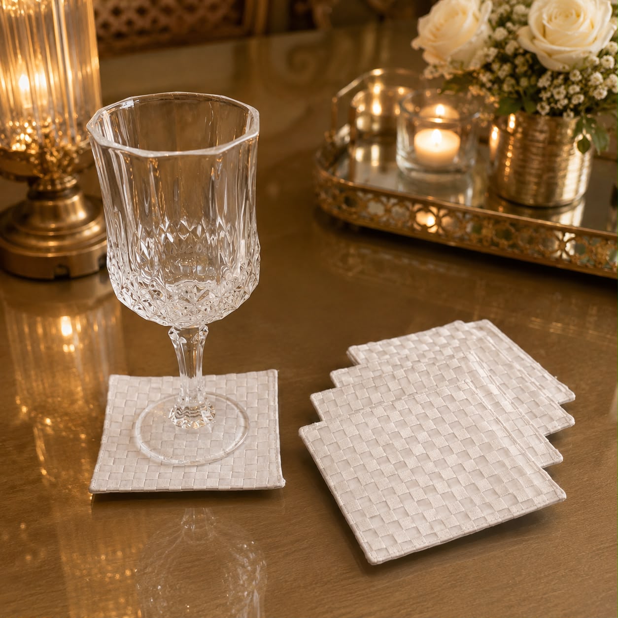 Ivory Weave Coaster Set