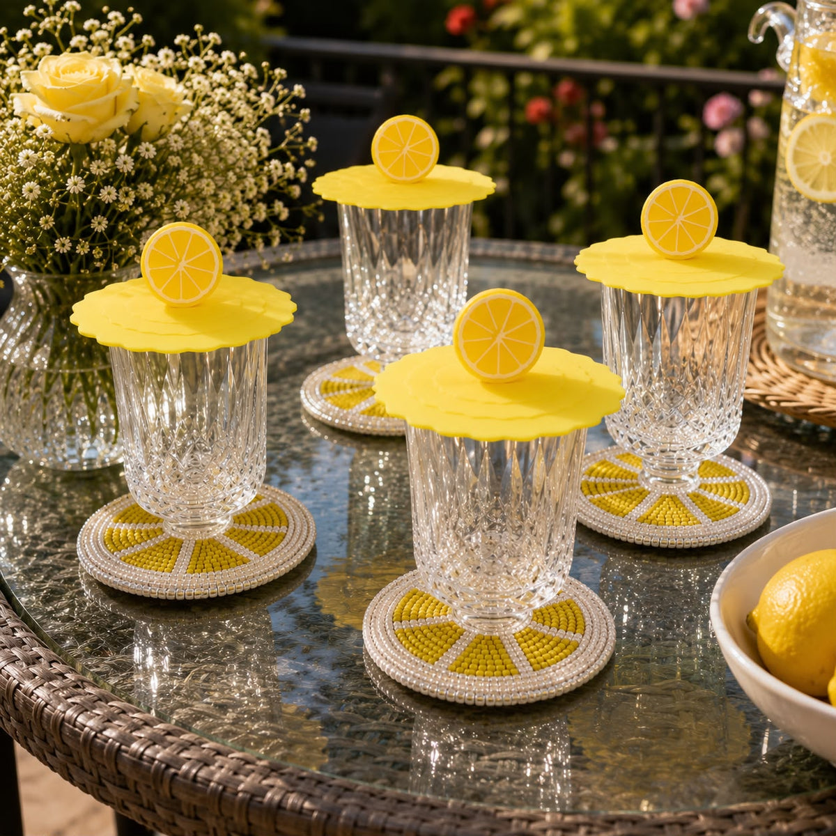 Lemon Slice Silicone Glass Cover