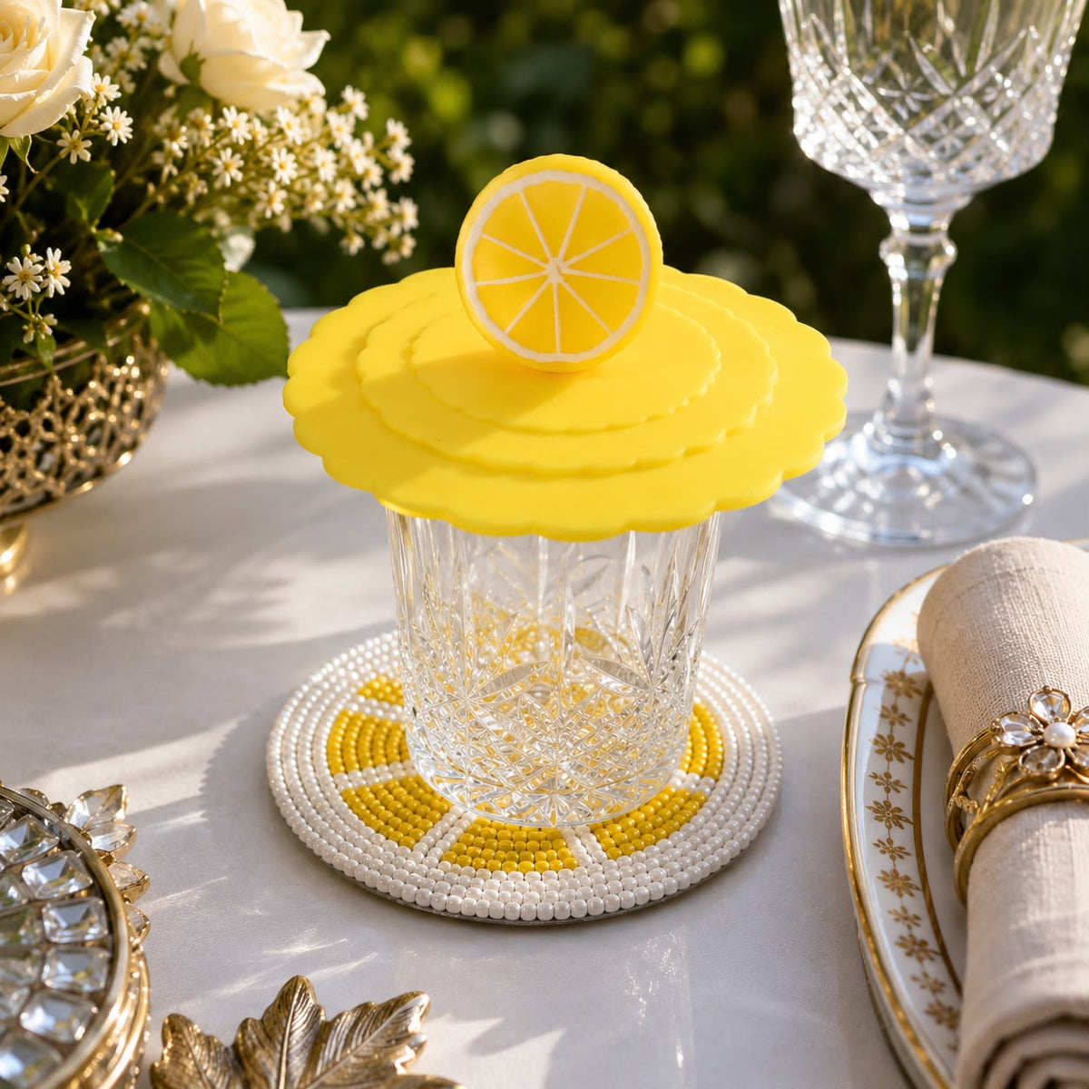 Lemon Slice Silicone Glass Cover