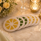 Citrus Bloom Beaded Coaster Set