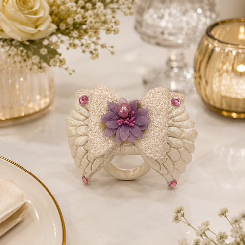 Lavender Wings Pearl Napkin Ring