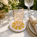 Citrus Bloom Beaded Coaster Set