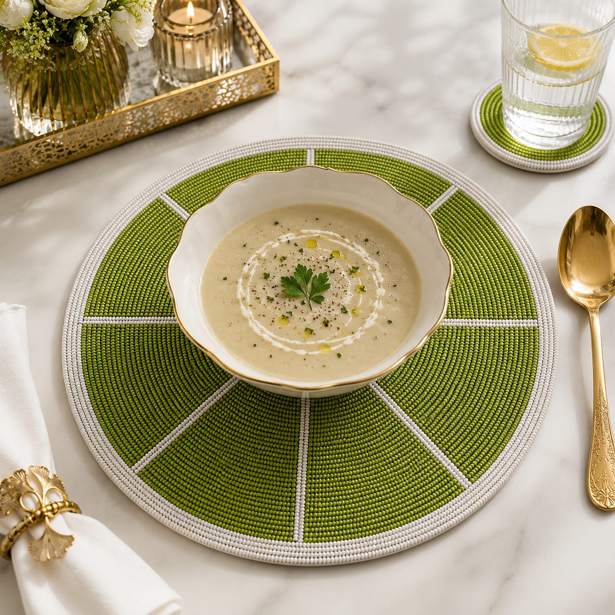 Lime Grove Beaded Placemat