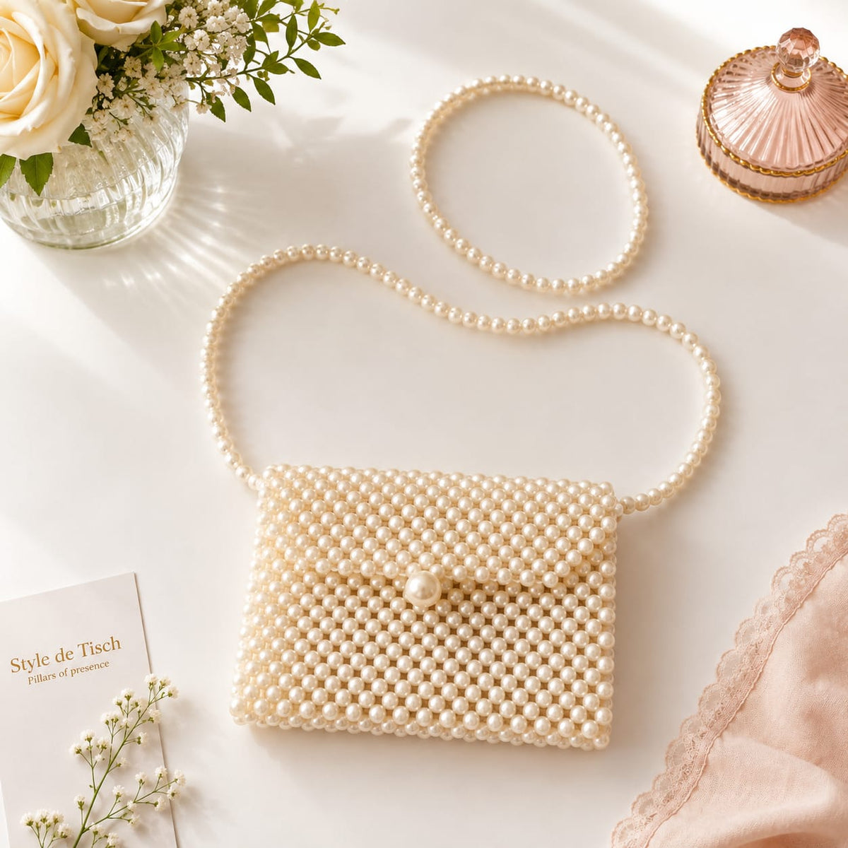 Pearl Luxe Envelope Sling Bag