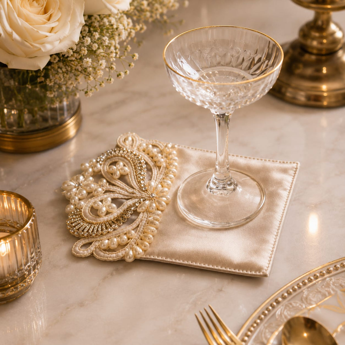 Pearl Majesty Embellished Coaster