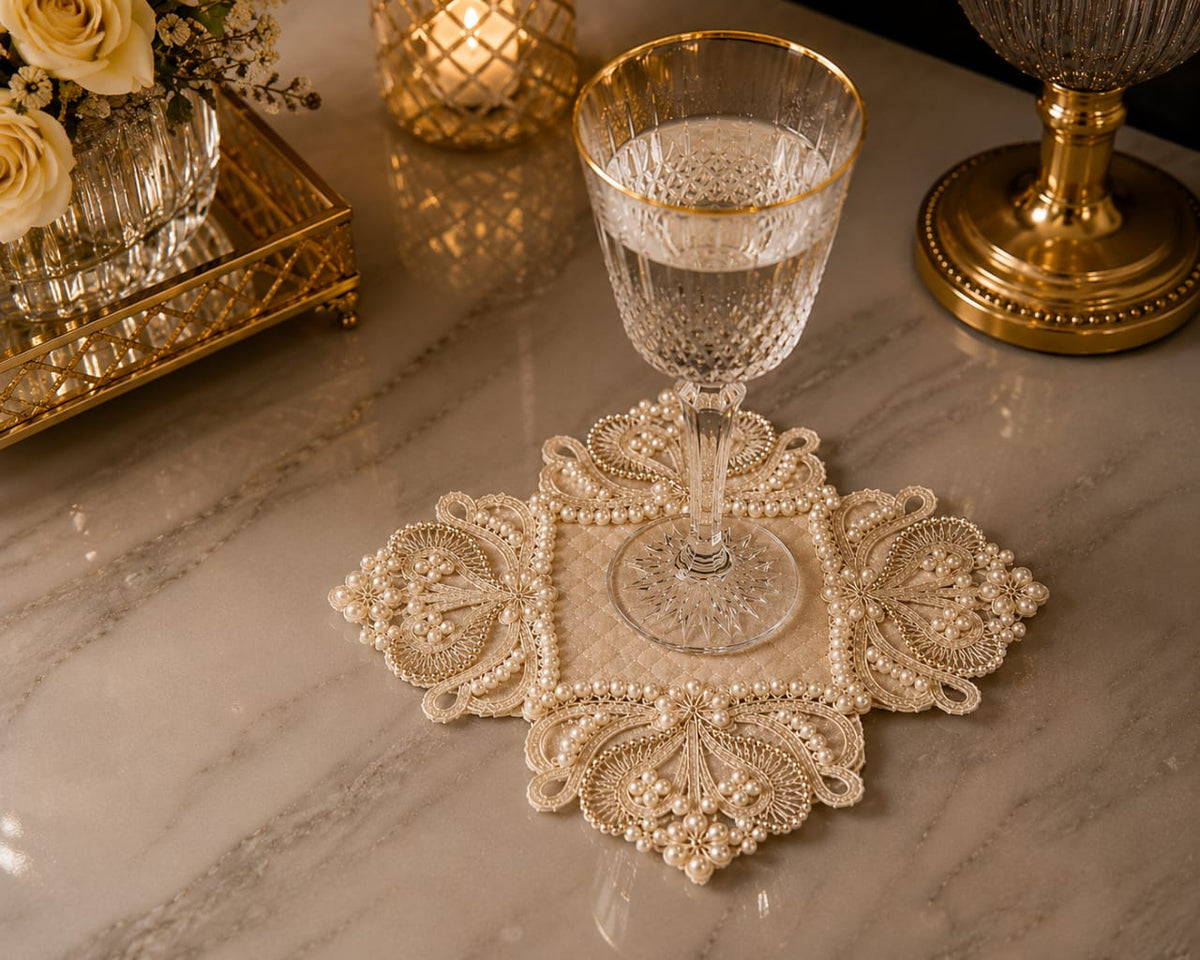 Pearl Royale Accent Coaster & Quarter Plate Mat