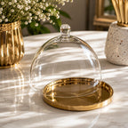GOLD PLATE WITH MINI CLOCHE ( SET OF 2)