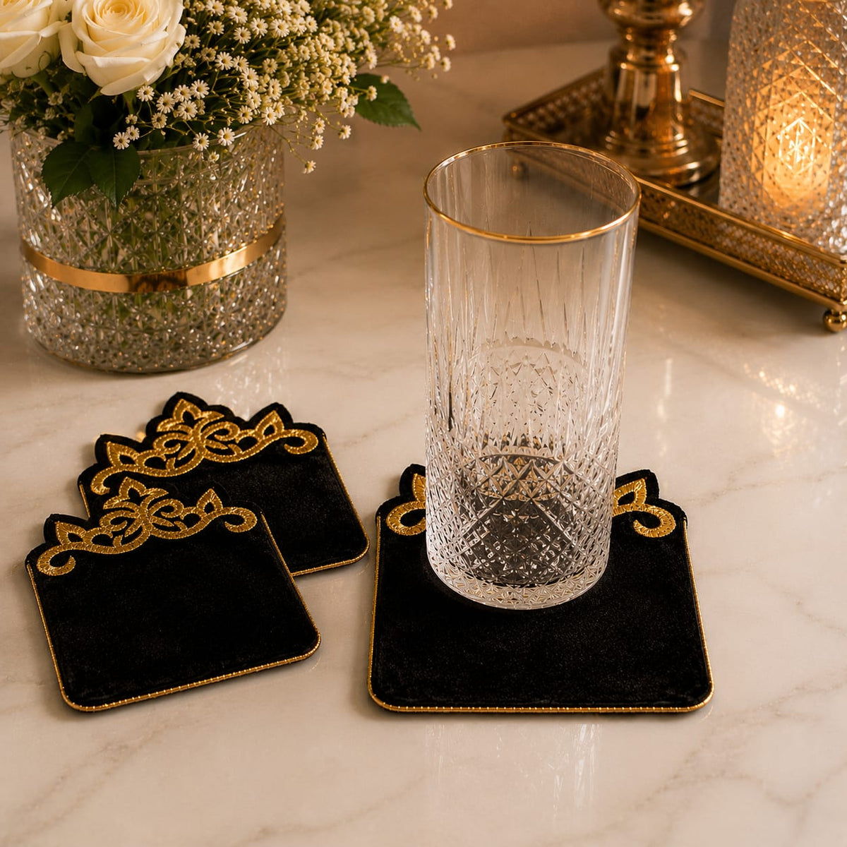 Noir Royale Velvet Coasters