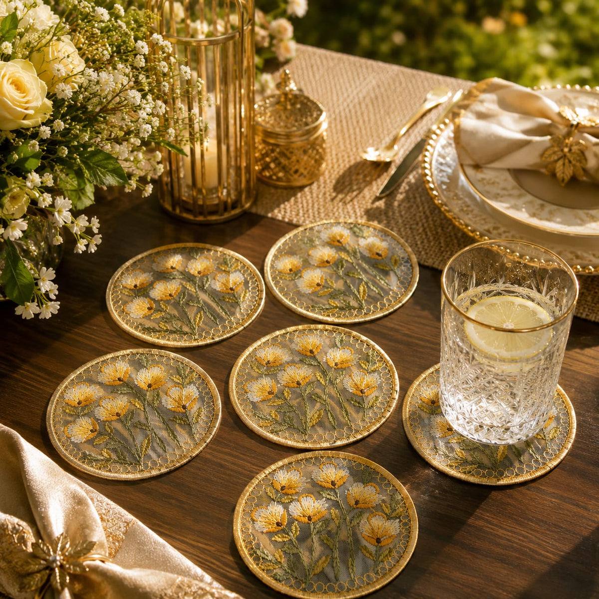 Golden Meadow Coaster Set