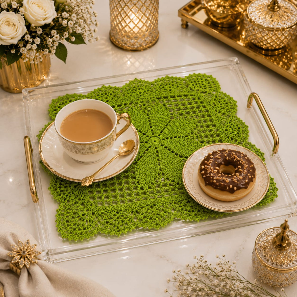 Verdant Lace Tray Cover