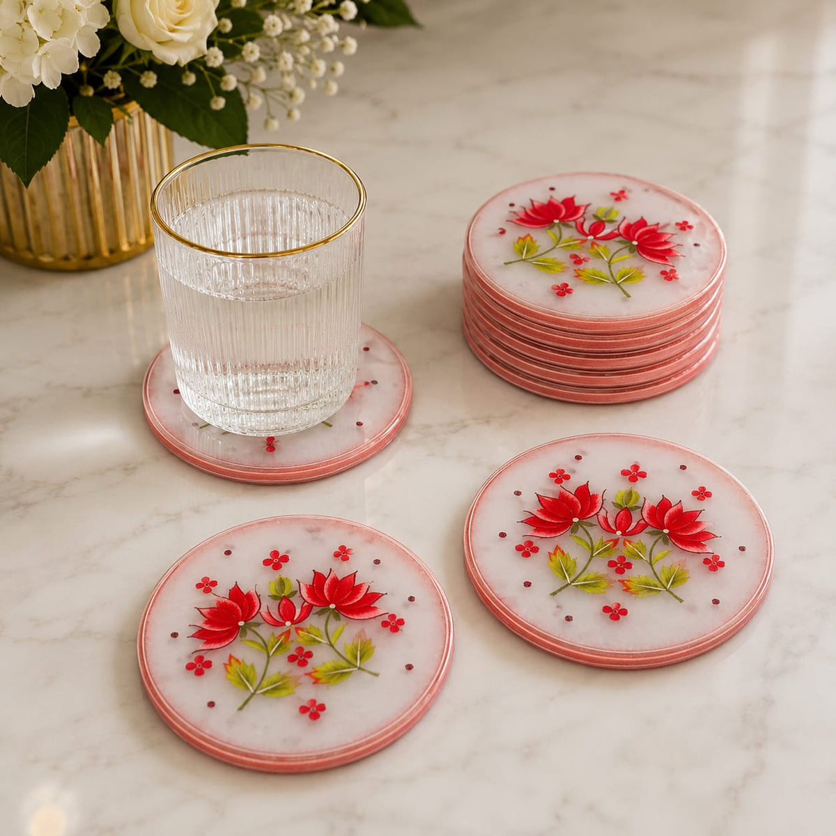Blooming Elegance Coaster Set