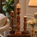 Rustic Twist Candle Holder Set