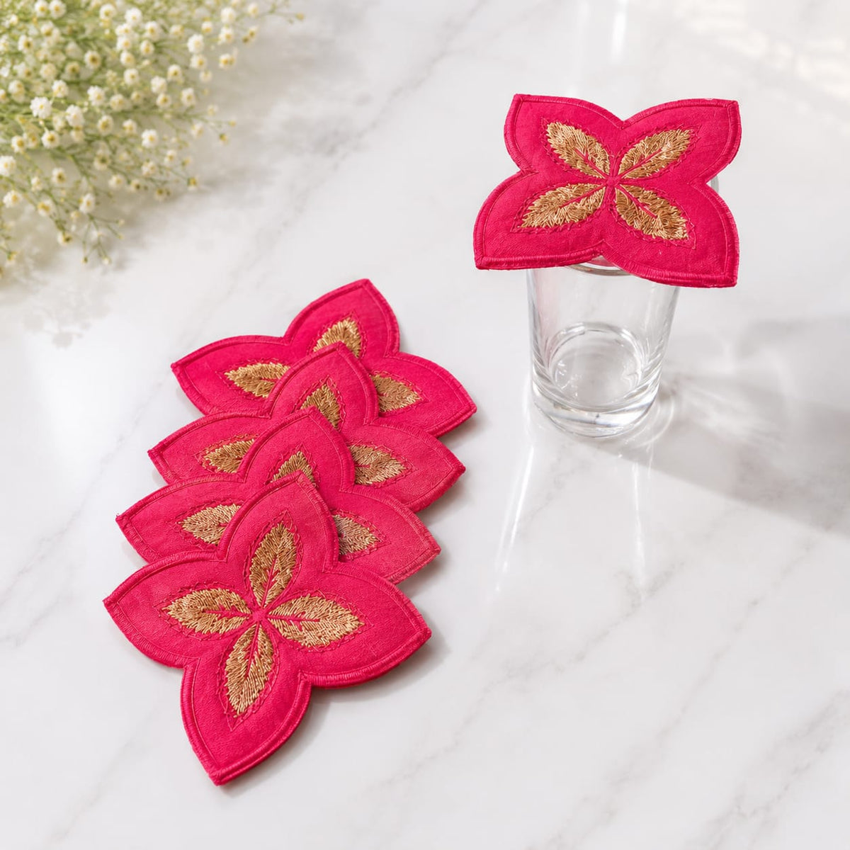 Fuchsia Bloom Glass Cover Set