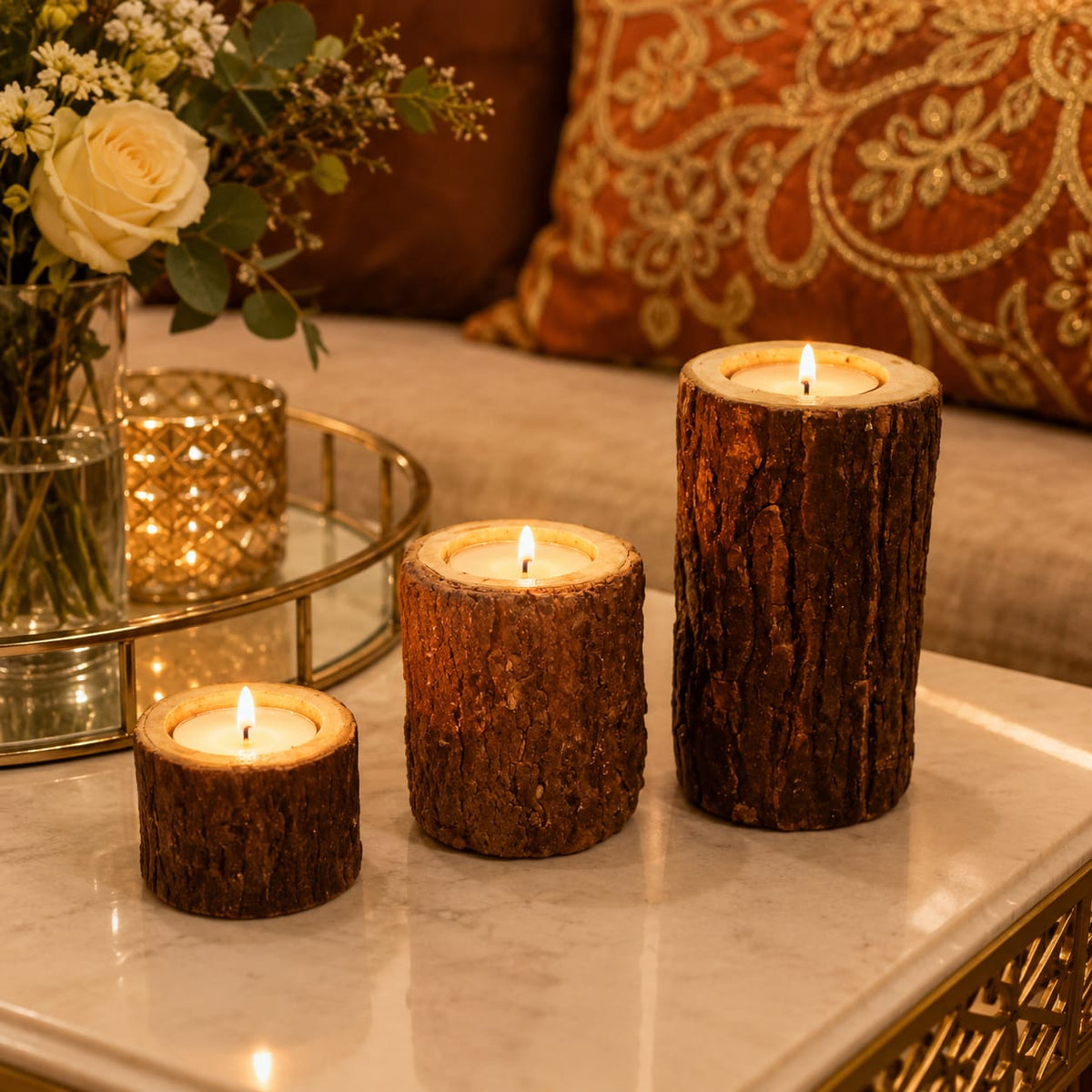 Woodland Glow Tealight Holder Set