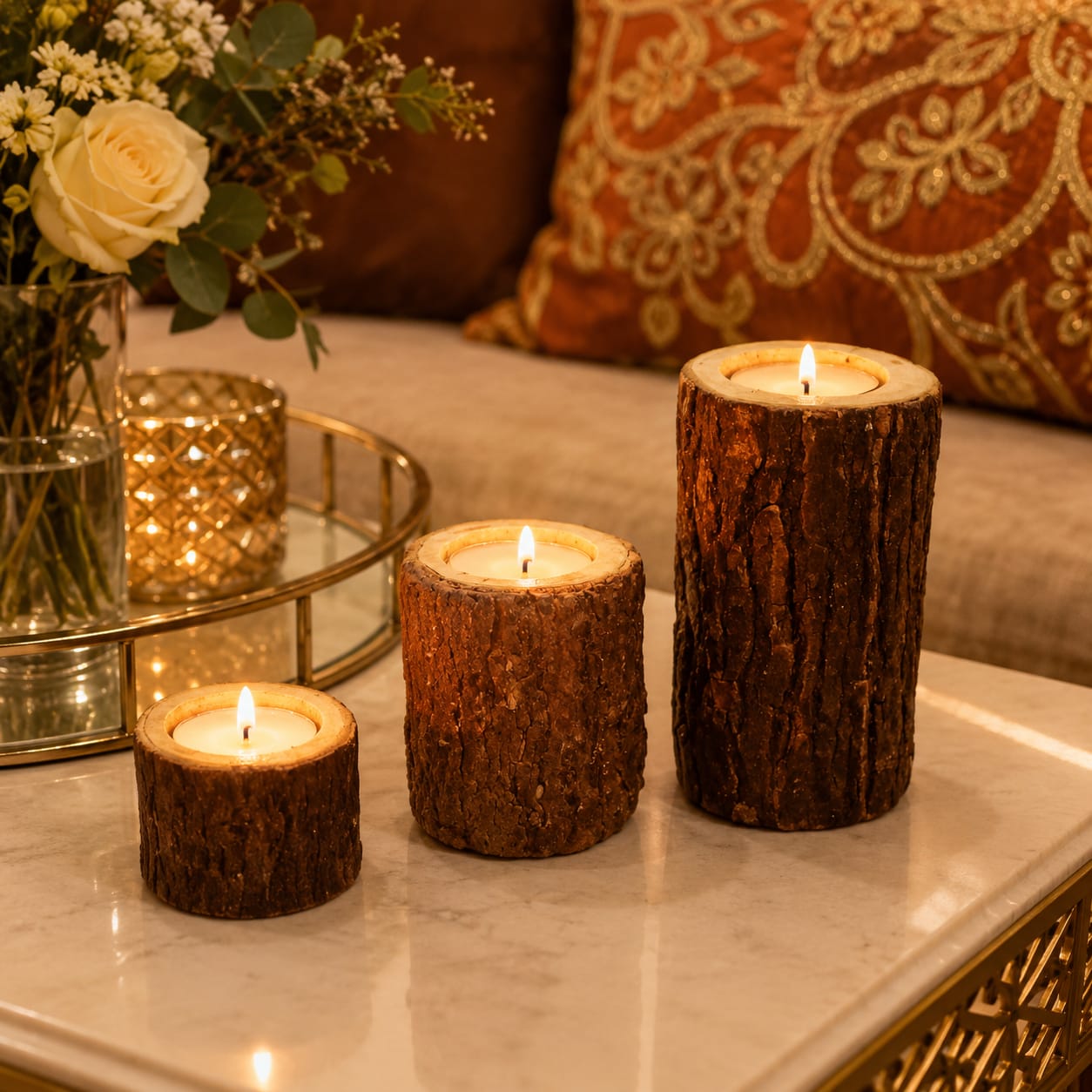 Woodland Glow Tealight Holder Set
