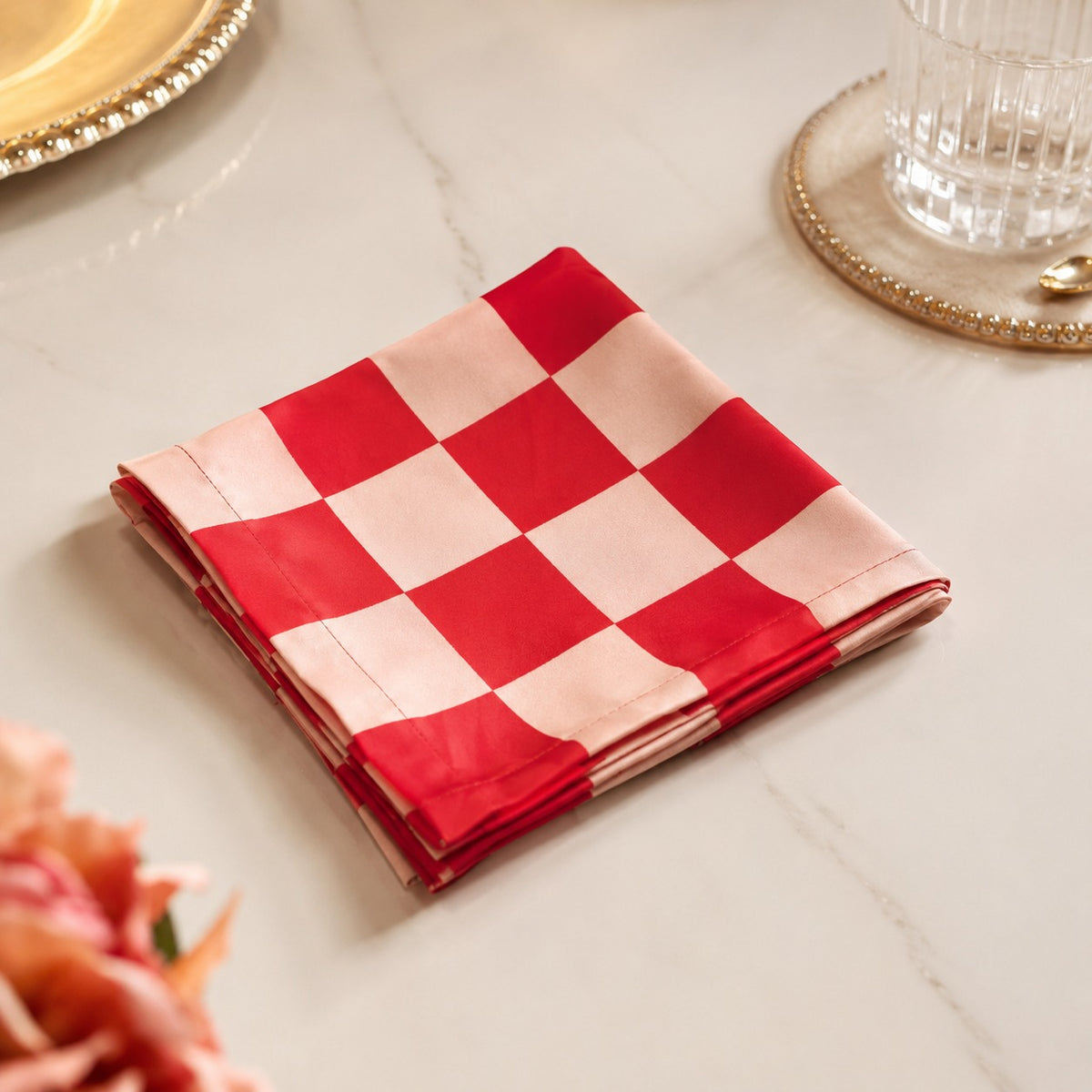 Rouge Check Napkin