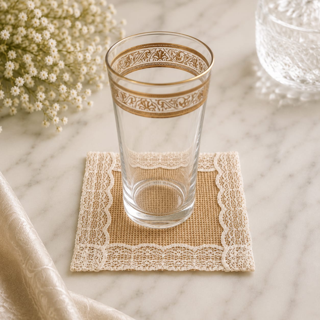 Rustic Lace Meadow Coaster
