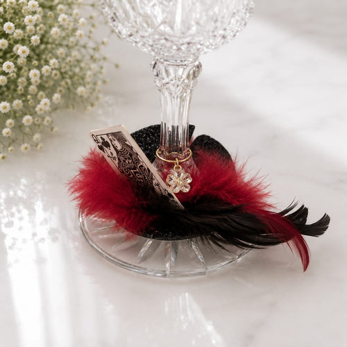 Midnight Plume Glass Charm Coaster