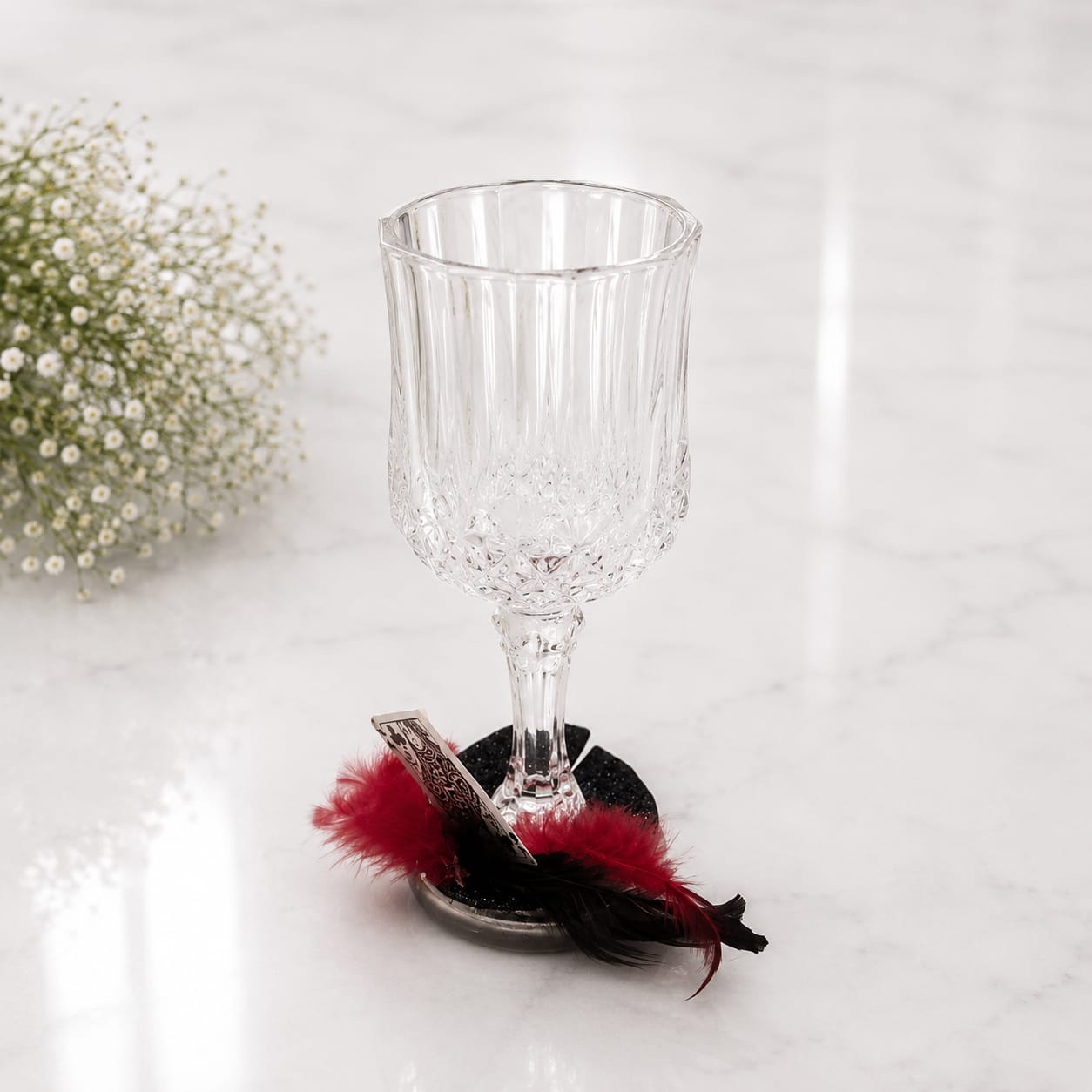 Midnight Plume Glass Charm Coaster