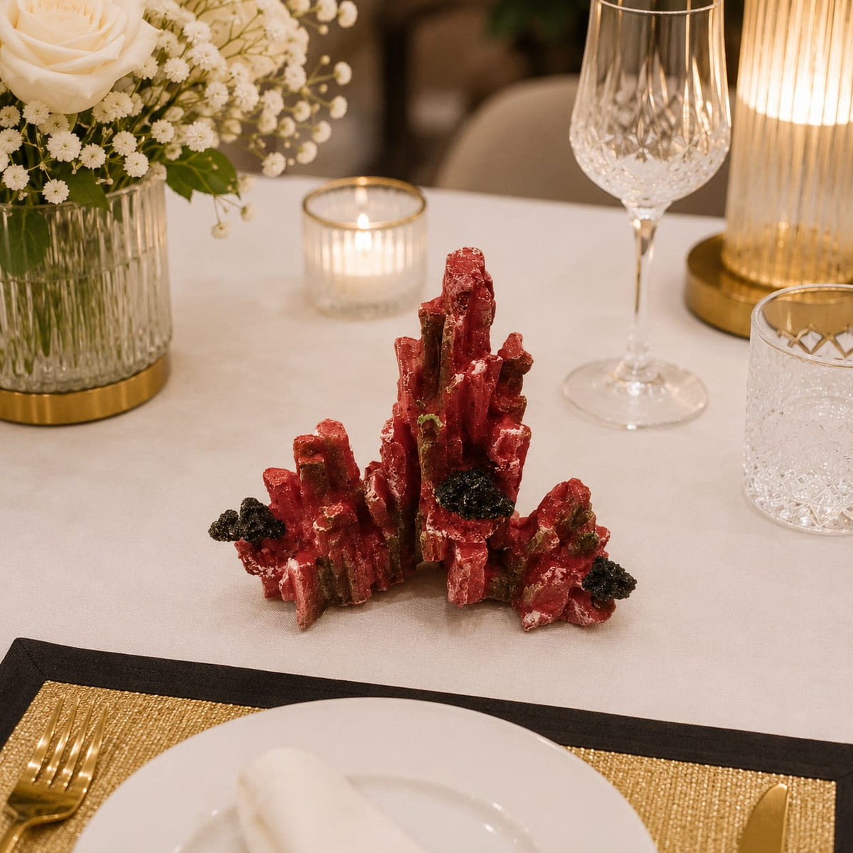 Crimson Coral Luxe Centerpiece