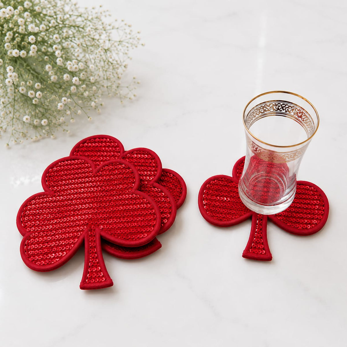 Ruby Clover Coaster