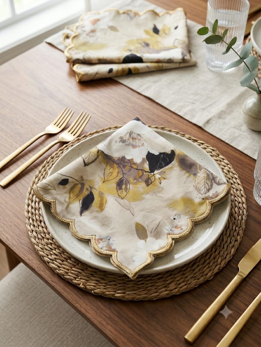 Golden Whisper Scallop Napkin