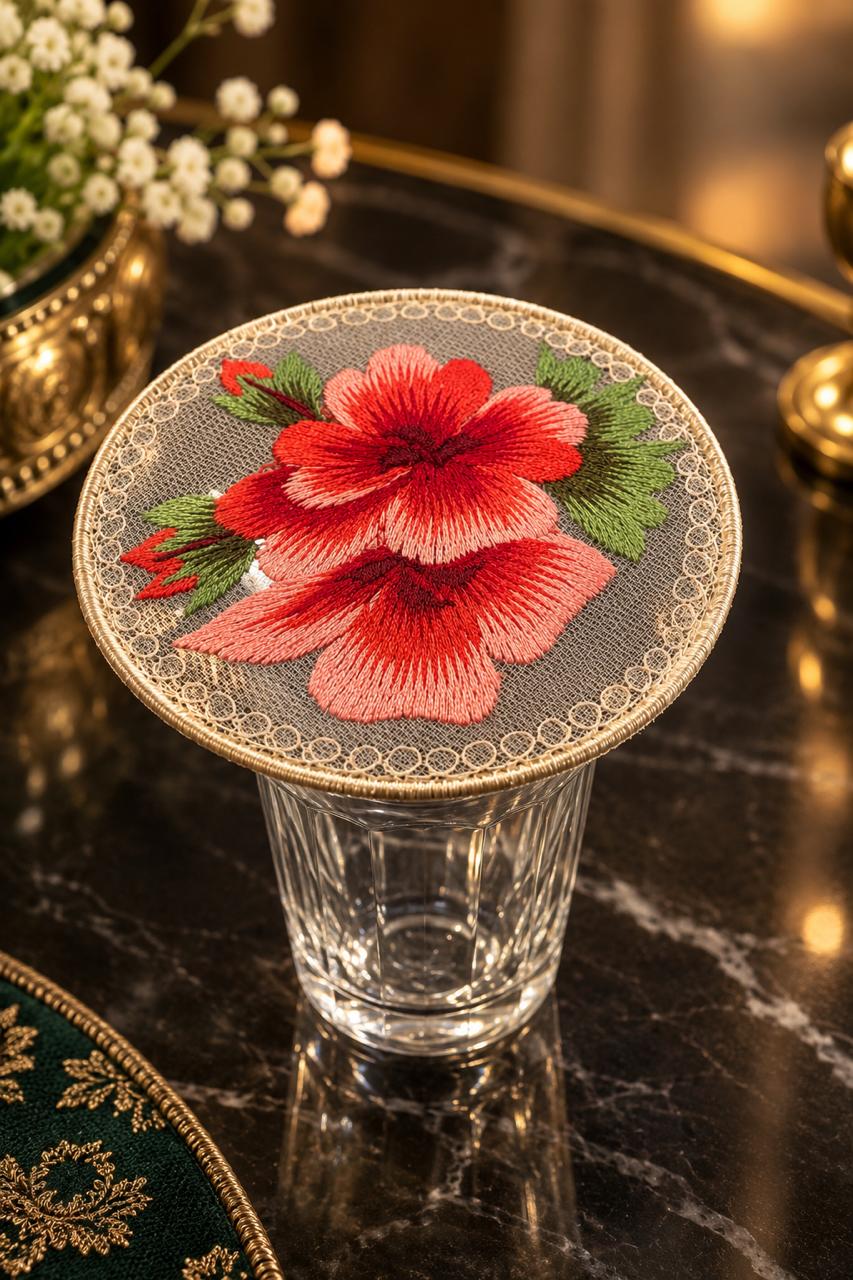 Scarlet Petal Glass Cover