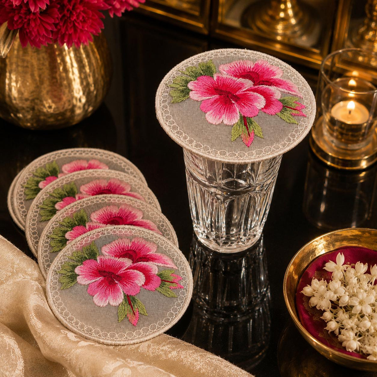 Pink Blossom Elegance Glass Covers