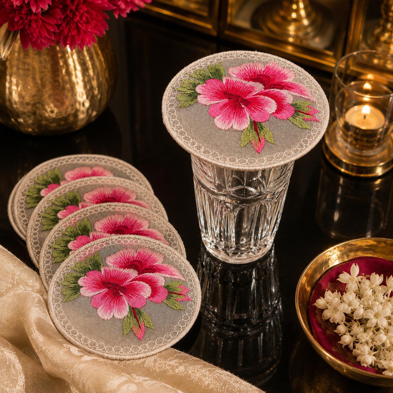 Pink Blossom Elegance Glass Covers