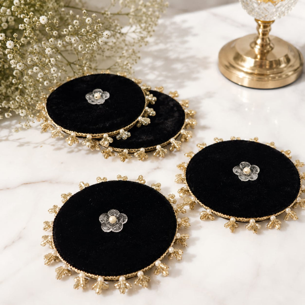 Noir Fleur Glass Cover