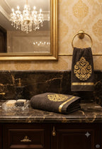Royal Noir Damask Towel