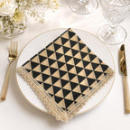 Noir Geometry Napkin