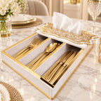 Acrylic Luxe Tissue & Cutlery Organizer