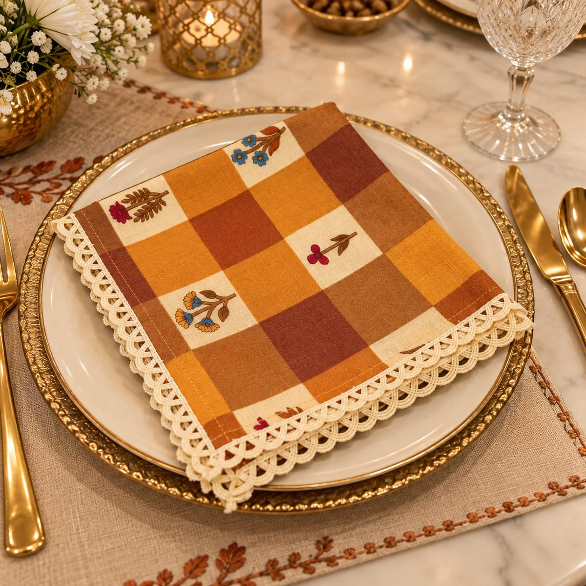 Autumn Bloom Lace Napkin