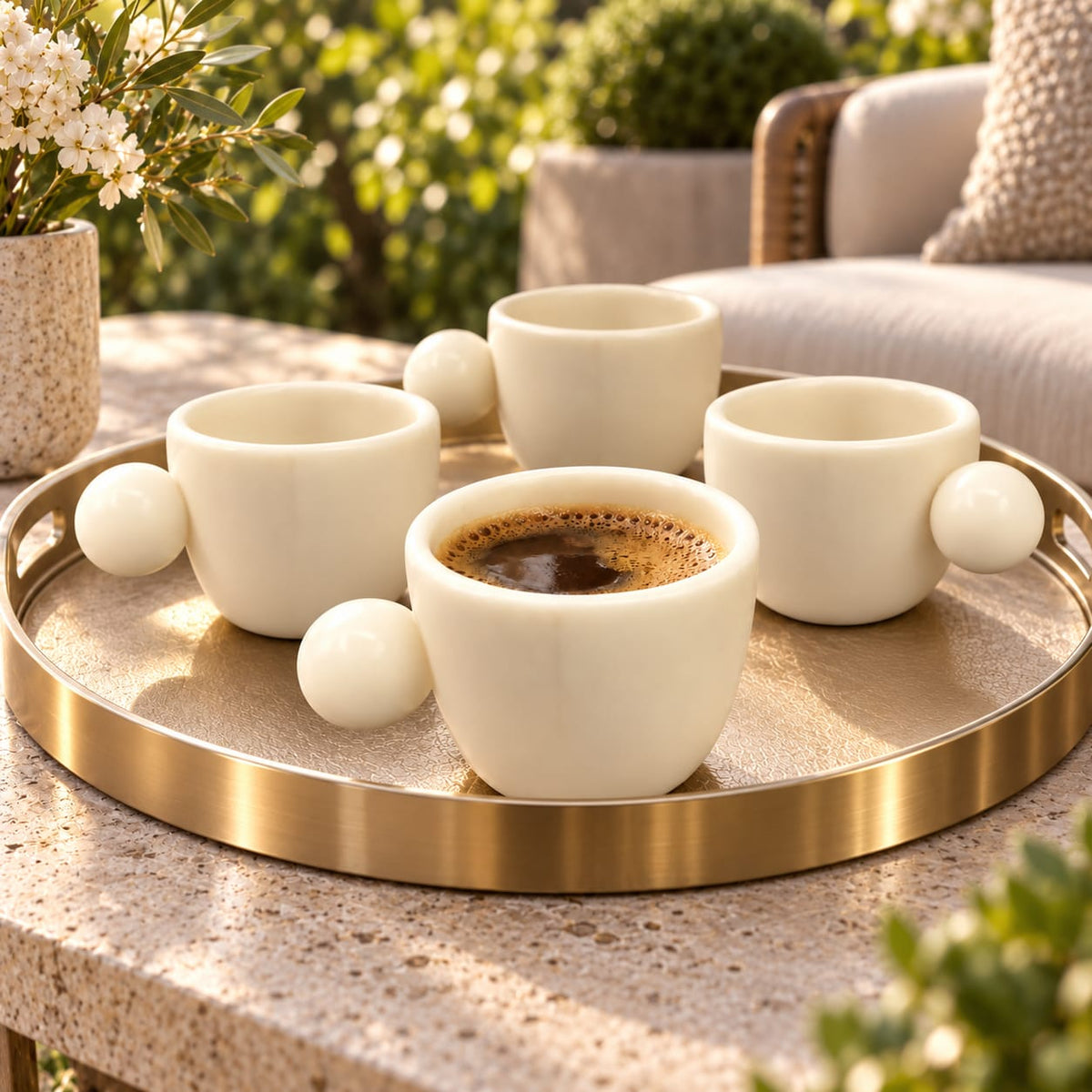 Ivory Orb Espresso Cup Set