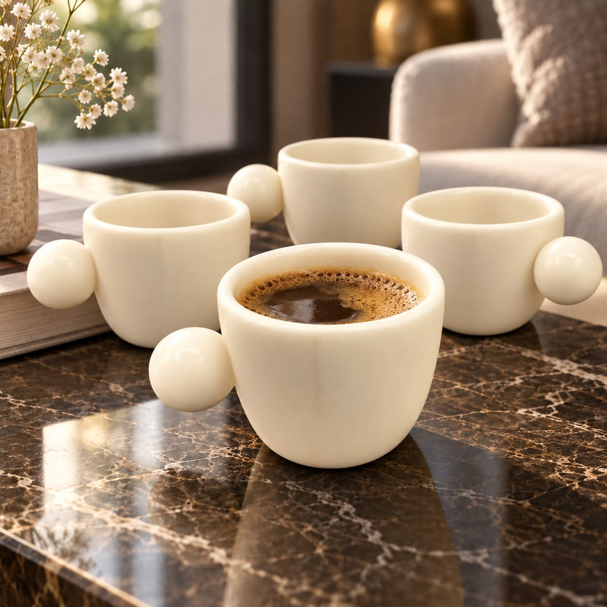 Ivory Orb Espresso Cup Set