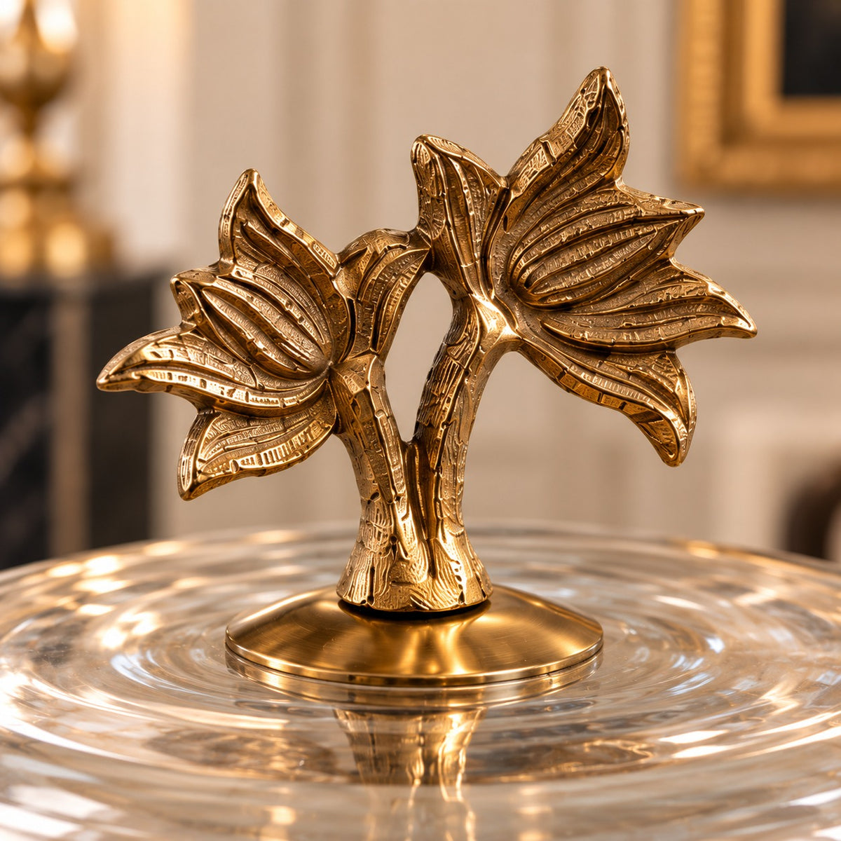 Golden Cake Stand with Glass Dome