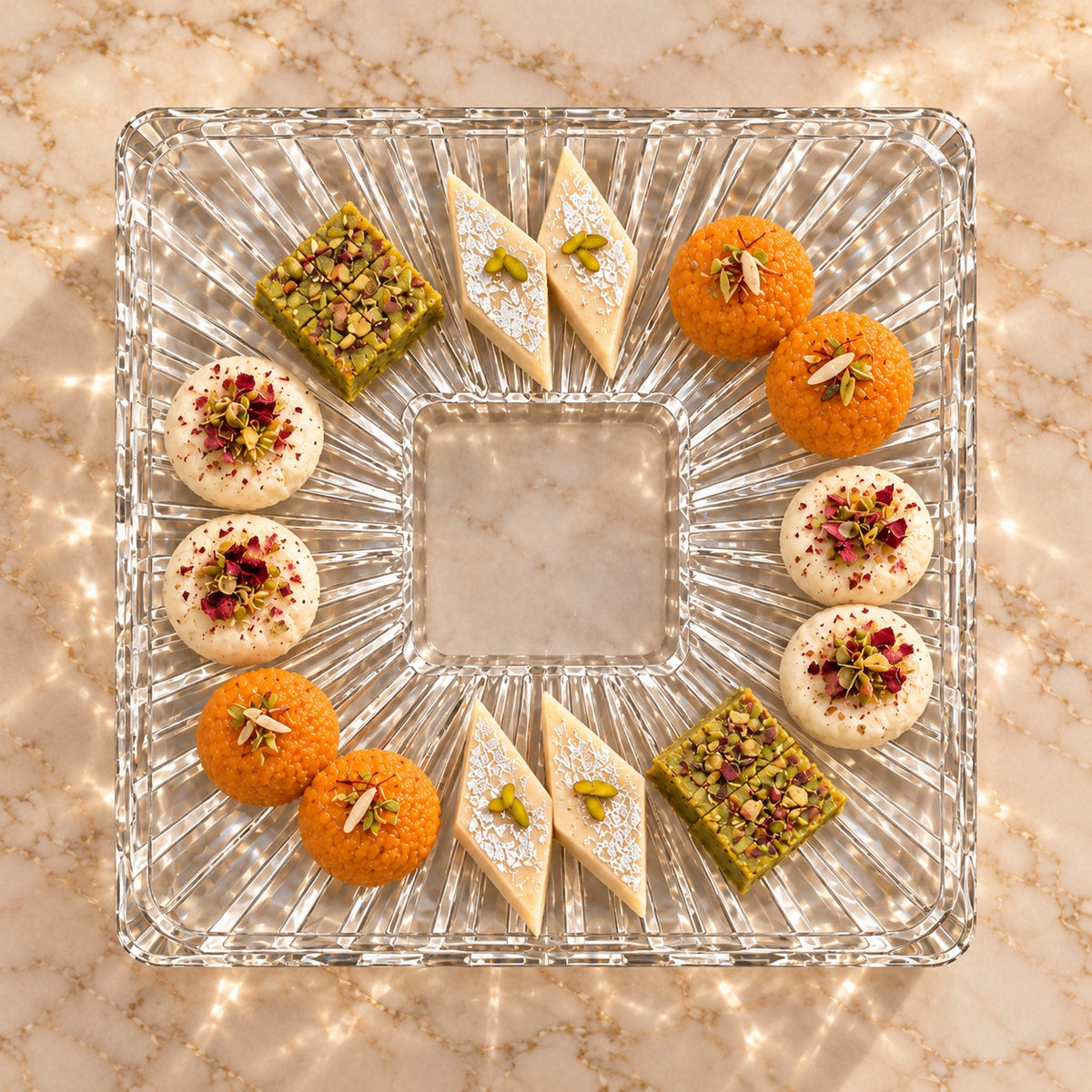 Crystal Sunburst Serving Tray