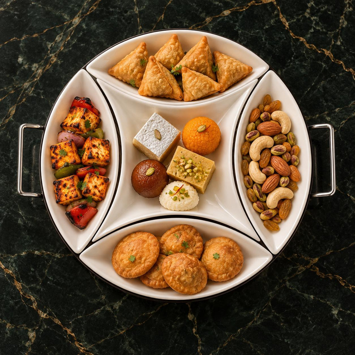 Crescent snack serving set