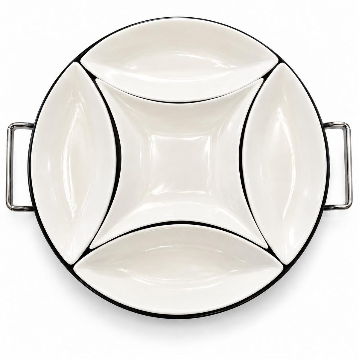 Crescent snack serving set