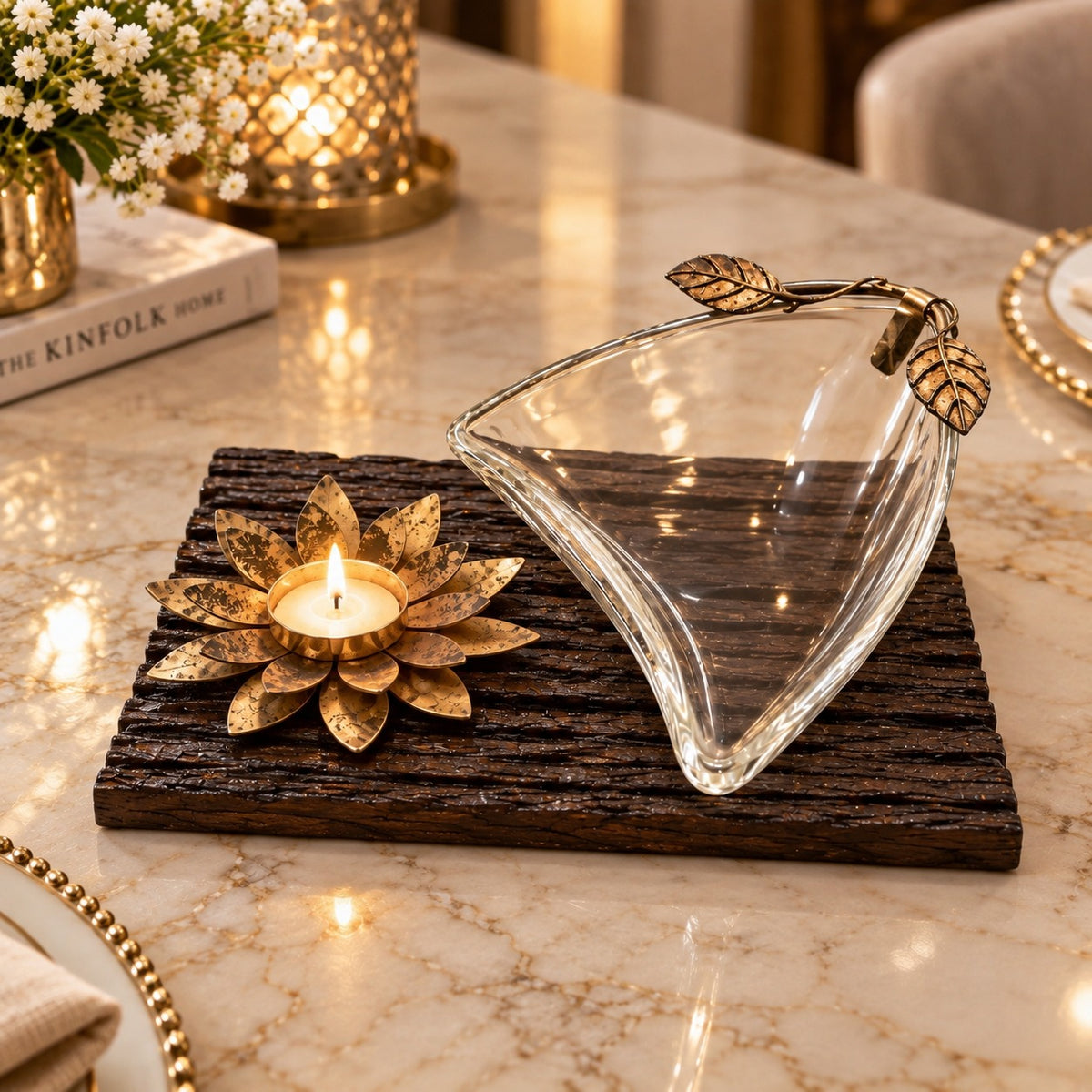 Lotus Glow Serving Platter
