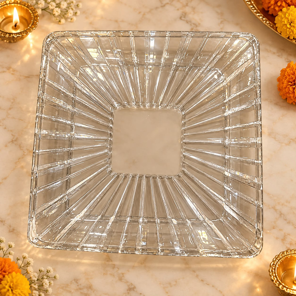 Crystal Sunburst Serving Tray