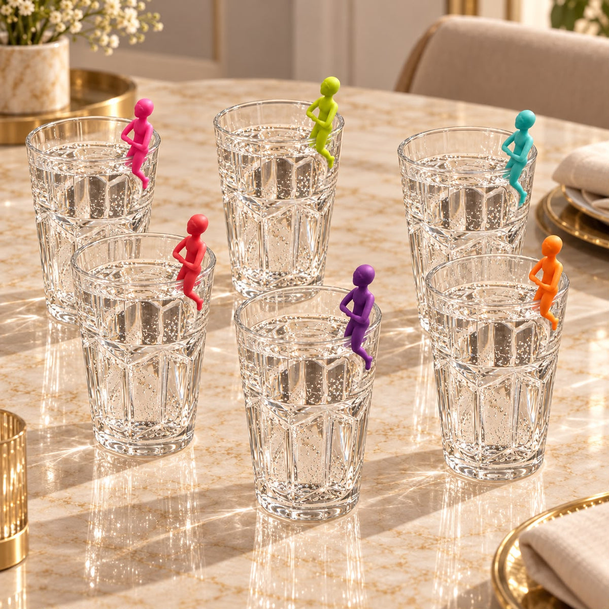 Sip Buddy Glass Charm Set